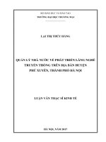 Quản lý nhà nước về phát triển làng nghề truyền thống trên địa bàn huyện phú xuyên, thành phố hà nội 