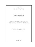 Chức năng kinh tế của gia đình người việt ở xã yên trung, huyện yên phong, tỉnh bắc ninh ( Luận văn thạc sĩ)