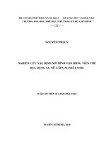 Nghiên cứu xác định mô hình vận động viên thể dục dụng cụ nữ cấp cao việt nam