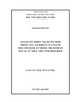Giải quyết khiếu nại quyết định phong tỏa tài khoản của người phải thi hành án trong thi hành án dân sự từ thực tiễn tỉnh bình định