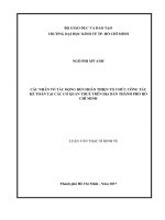 Các nhân tố tác động đến hoàn thiện tổ chức công tác kế toán tại các cơ quan thuế trên địa bàn thành phố hồ chí minh 