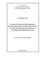 Giải quyết tranh chấp hợp đồng mua bán hàng hóa từ thực tiễn xét xử của Tòa án nhân dân cấp huyện và cấp tỉnh ở thành phố Đà Nẵng