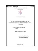 SỰ HÀI LÒNG CỦA NGƯỜI BỆNH NỘI TRÚ TẠI BỆNH VIỆN Y HỌC CỔ TRUYỀN TRUNG ƯƠNG NĂM 2016