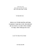 PHÁP LUẬT về bồi THƯỜNG, hỗ TRỢ, tái ĐỊNH cư KHI NHÀ nước THU hồi đất để xây DỰNG các KHU CÔNG NGHIỆP từ THỰC TIỄN TỈNH QUẢNG NAM 