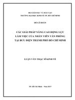 Các giải pháp nâng cao động lực làm việc của nhân viên văn phòng tại bưu điện thành phố hồ chí minh 