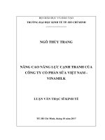 Nâng cao năng lực cạnh tranh của công ty cổ phần sữa việt nam   vinamilk 
