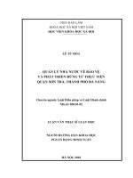 Quản lý nhà nước về bảo vệ và phát triển rừng từ thực tiễn quận sơn trà, thành phố đà nẵng ( Luận văn thạc sĩ)