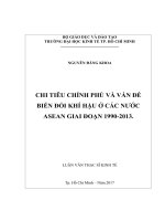 Chi tiêu chính phủ và vấn đề biến đổi khí hậu ở các nước asean giai đoạn 1990 2013 
