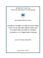 Giải pháp cải thiện văn hóa tổ chức nhằm nâng cao sự hài lòng trong công việc của nhân viên tại công ty cổ phần tập đoàn c t (c t GROUP) đến năm 2020 