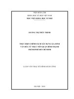 Thực hiện chính sách xây dựng gia đình văn hóa từ thực tiễn quận bình thạnh, thành phố hồ chí minh