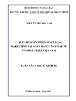 Giải pháp hoàn thiện hoạt động marketing tại ngân hàng TMCP đầu tư và phát triển việt nam 