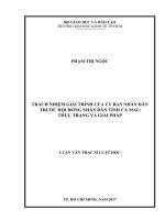 Trách nhiệm giải trình của ủy ban nhân dân trước hội đồng nhân dân tỉnh cà mau thực trạng và giải pháp 