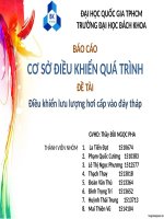 BÀI TẬP LỚN  CƠ SỞ ĐIỀU KHIỂN QUÁ TRÌNH