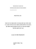 NHÂN tố tác ĐỘNG đến cảm NHẬN két QUẢ CÔNG VIỆC của NHÂN VIÊN kế TOÁN TRONG môi TRƯỜNG ỨNG DỤNG hệ THỐNG HOẠCH ĐỊNH NGUỒN lực DOANH NGHIỆP   TRƯỜNG hợp VIỆT NAM 