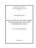 Chính sách thúc đẩy xuất khẩu lao động trong điều kiện việt nam gia nhập cộng đồng kinh tế ASEAN 