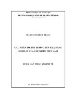 Các nhân tố ảnh hưởng đến khả năng sinh lời của các NHTM việt nam 