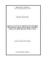 Pháp luật về xử lý hành vi gây ô nhiễm môi trường trong hoạt động chế biến thủy sản trên địa bàn tỉnh cà mau 