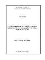 Giải pháp pháp lý nhằm nâng cao hiệu quả kinh tế của trung tâm văn hóa – thể thao cấp xã 
