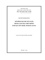 Mô hình nội trú dân nuôi trong giáo dục phổ thông ở huyện yên minh, tỉnh hà giang ( Luận văn thạc sĩ)