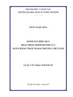 Đánh giá hiệu quả hoạt động kinh doanh của ngân hàng TMCP ngoại thương việt nam 