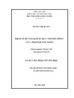 Kịch về đề tài lịch sử qua “nợ non sông” của phạm quang long ( Luận văn thạc sĩ)