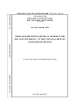 Chính sách bồi thường, hỗ trợ và tái định cư khi nhà nước thu hồi đất từ thực tiển quận bình tân, thành phố hồ chí minh