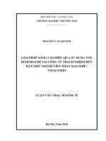 Giải pháp nâng cao hiệu quả sử dụng vốn kinh doanh tại công ty TNHH một thành viên than mạo khê – vinacomin 