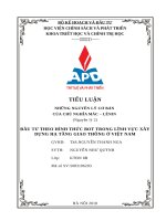 ĐẦU TƯ THEO HÌNH THỨC BOT TRONG LĨNH VỰC XÂY DỰNG HẠ TẦNG GIAO THÔNG Ở VIỆT NAM