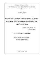 Các yếu tố tác động tới dòng vốn vào FDI tại các nước nền kinh tế đang phát triển thu nhập trung bình 