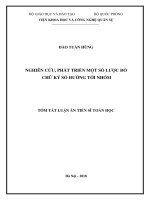Nghiên cứu phát triển các lược đồ chữ ký số hướng tới nhóm 