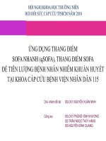 ứng dụng thang điểm sofa nhanh, thang điểm sofa để tiên lượng bệnh nhân nhiểm khuẩn huyết tại khoa cấp cứu bệnh viện nhân dân 115