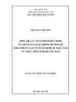 Điều tra vụ án vi phạm quy định về tham gia giao thông đường bộ theo pháp luật Tố tụng hình sự Việt Nam từ thực tiễn tỉnh Quảng Nam