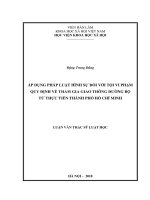 Áp dụng pháp luật hình sự đối với tội vi phạm quy định về tham gia giao thông đường bộ từ thực tiễn thành phố Hồ Chí Minh