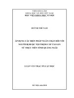 Áp dụng các biện pháp ngăn chặn đối với người bị buộc tội trộm cắp tài sản từ thực tiễn tỉnh quảng ngãi