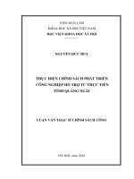 Thực hiện chính sách phát triển công nghiệp hỗ trợ từ thực tiễn tỉnh Quảng Ngãi