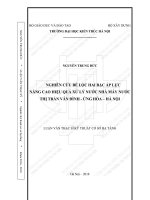 Nghiên cứu bể lọc hai bậc áp lực nâng cao hiệu quả xử lý nước nhà máy nước thị trấn vân đình   ứng hòa   hà nội (tt) 
