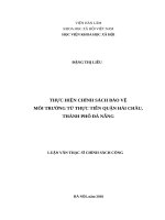 Thực hiện chính sách bảo vệ môi trường từ thực tiễn quận hải châu, thành phố đà nẵng 