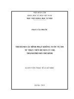 Thi hành các hình phạt không tước tự do từ thực tiễn huyện Củ Chi, thành phố Hồ Chí Minh