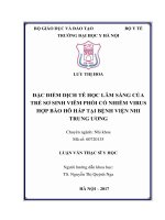 Đặc điểm dịch tễ học lâm sàng của trẻ sơ sinh viêm phổi có nhiễm virus hợp bào hô hấp tại bệnh viện nhi trung ương