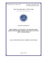 Phát triển và ứng dụng các phương pháp phân tích tín hiệu trong chẩn đoán vết nứt kết cấu hệ thanh ( Luận án tiến sĩ)
