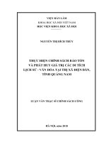 Chính sách bảo tồn và phát huy giá trị các di tích lịch sử   văn hóa tại thị xã điện bàn, tỉnh quảng nam 