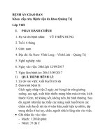 BỆNH ÁN GIAO BAN Khoa cấp cứu, Bệnh viện đa khoa Quảng Trị