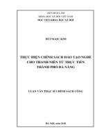 Thực hiện chính sách đào tạo nghề cho thanh niên từ thực tiễn thành phố Đà Nẵng