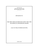 Thực hiện chính sách bình đẳng giới từ thực tiễn quận bình tân, thành phố hồ chí minh ( Luận văn thạc sĩ)