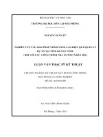 Nghiên cứu các giải pháp nhằm nâng cao hiệu quả quản lý dự án tại tỉnh quảng ninh (đối với các công trình nhà ở công nhân mỏ) ( Luận văn thạc sĩ)