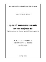 Sự gắn kết trong gia đình công nhân khu công nghiệp hiện nay (nghiên cứu trường hợp khu công nghiệp bắc thăng long   hà nội) (tt) 