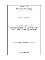 Thực hiện chính sách đối với người có công từ thực tiễn thị xã điện bàn, tỉnh quảng nam