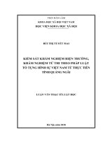 Kiểm sát khám nghiệm hiện trường, khám nghiệm tử thi theo pháp luật tố tụng hình sự việt nam từ thực tiễn tỉnh quảng ngãi 