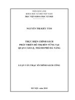 Thực hiện chính sách phát triển đô thị bền vững tại quận Cẩm Lệ, thành phố Đà Nẵng