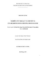 Nghiên cứu nội lực và chuyển vị của hệ khung bằng phương pháp so sánh ( Luận văn thạc sĩ)